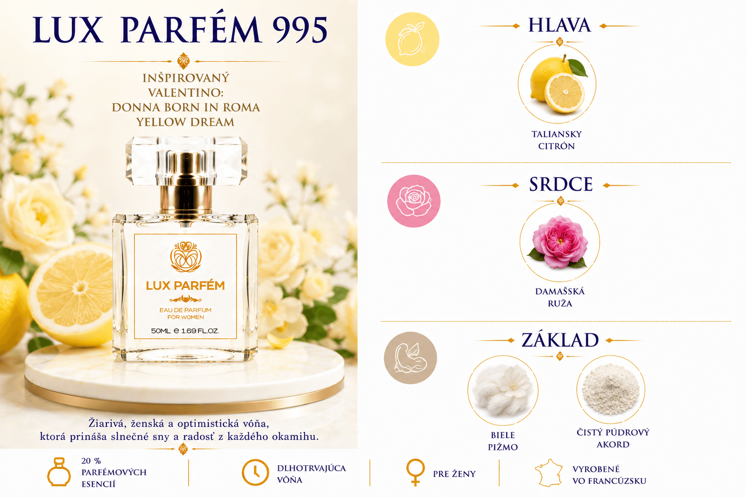 Lux Parfém 995 – Inšpirovaný Valentino: Donna Born In Roma Yellow Dream